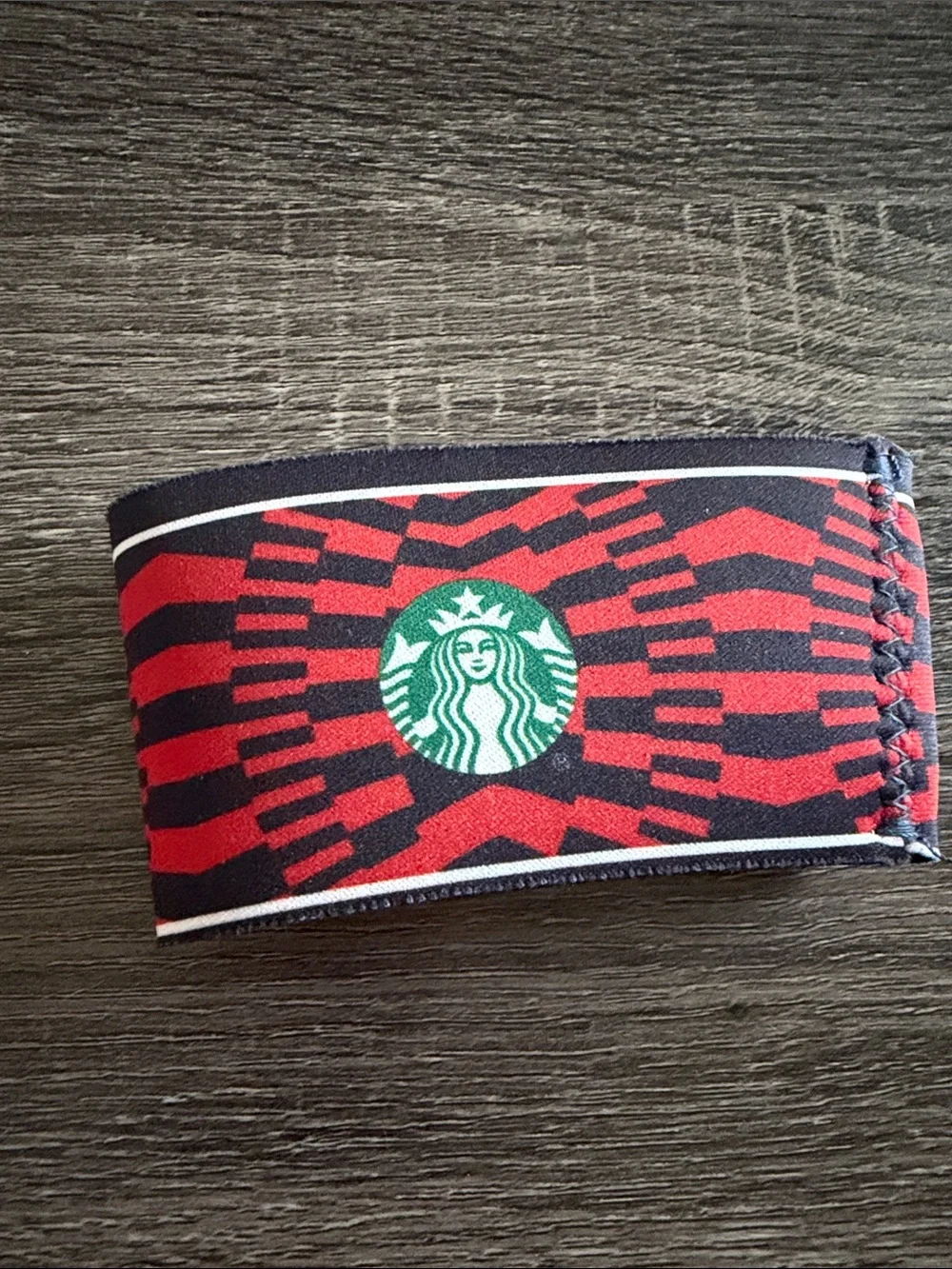 Starbucks Red, Black & Green Neoprene Cup Cozy